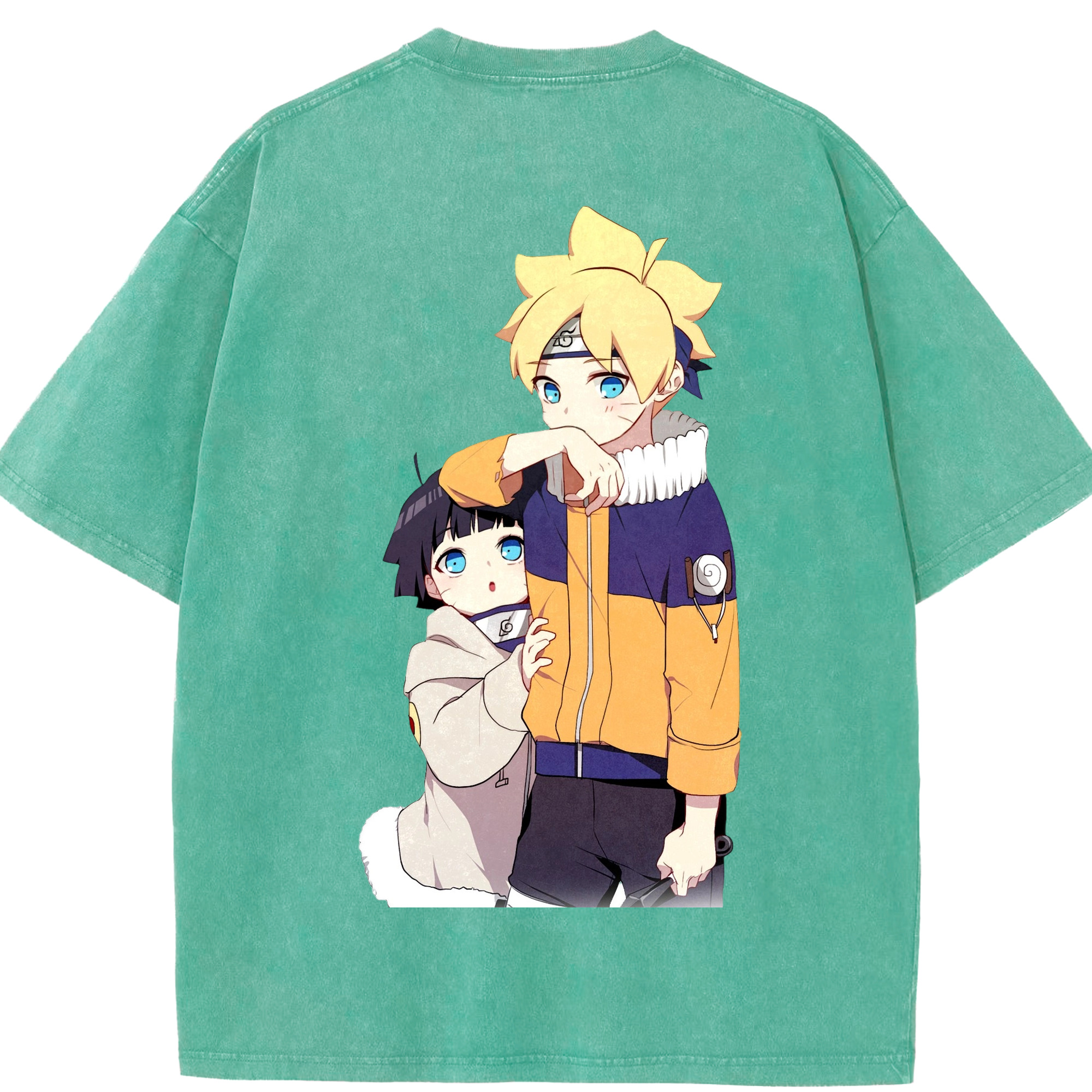 （画像用） NARUTO -ナルト- うずまき ボルト Uzumaki Boruto 綿100% ヴィンテージ風 半袖Tシャツ（背面プリント）